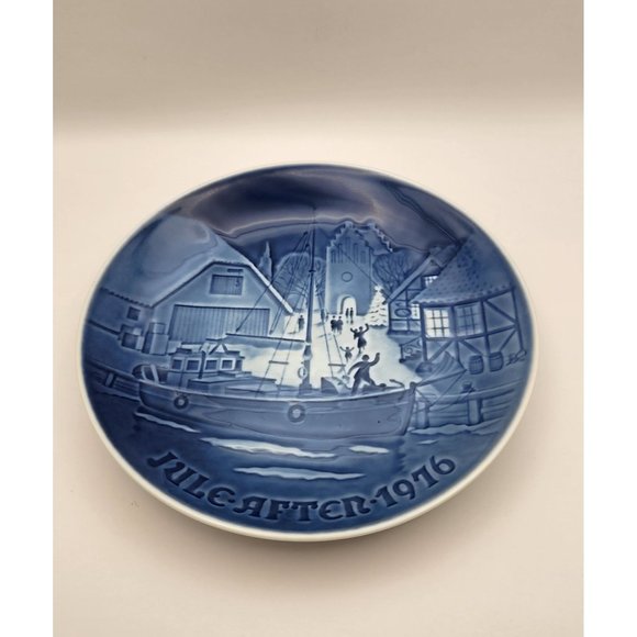 Bing & Grondahl 7" 1976 Annual Christmas Plate Copenhagen Christmas Welcome EUC - Picture 1 of 5